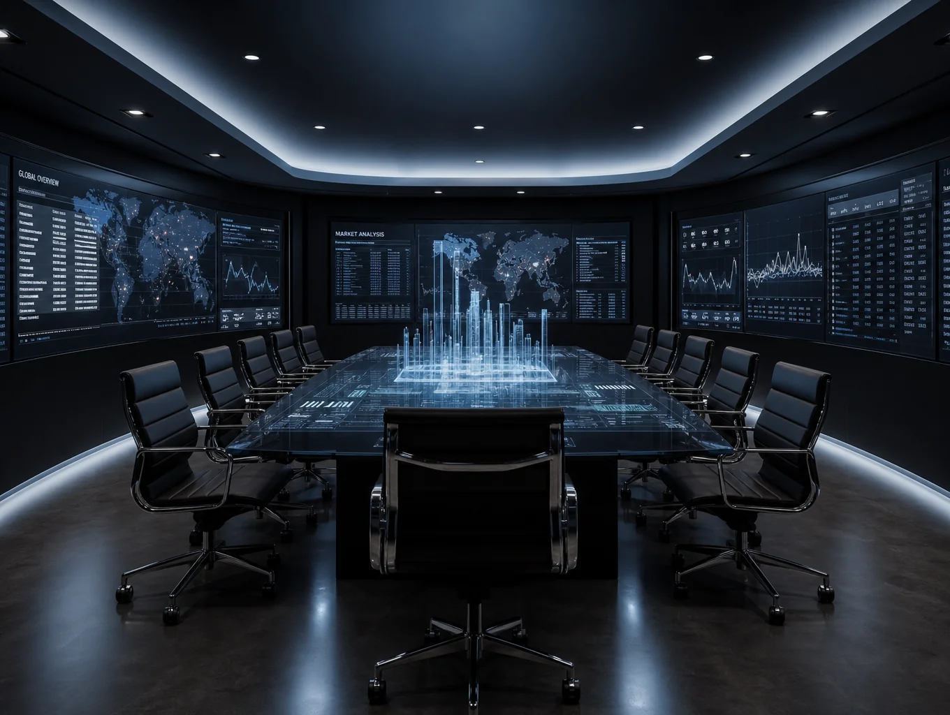 Strategic planning session in a modern boardroom